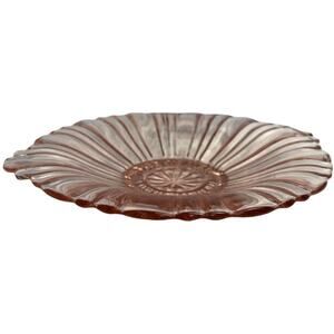 Vintage Round Serving Pink Glass Plate 8"